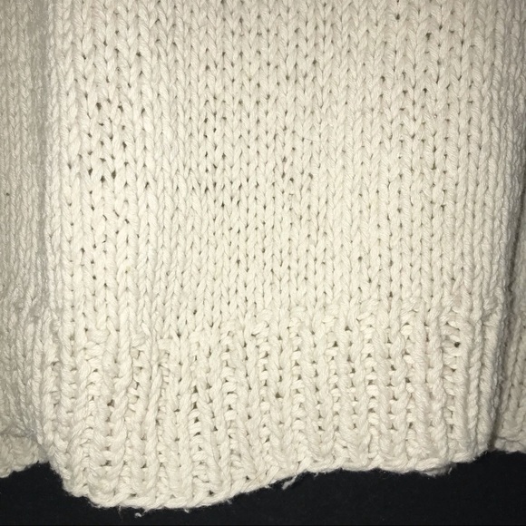 Eastwinds cable knit cardigan, cream colored with gray shell buttons - Picture 10 of 13